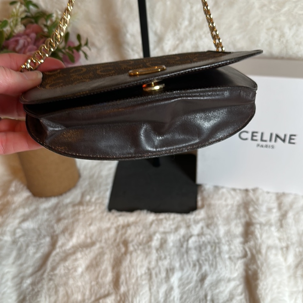 CELINE 🤎 Authentic rare wallet/chain carriage canvas/leather trim Belt bag etc - Picture 4 of 15